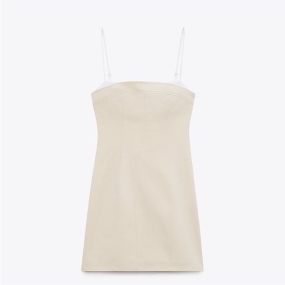 Zara Women’s Combination Short Dress NWT Size Medium 100% Cotton - Picture 6 of 8